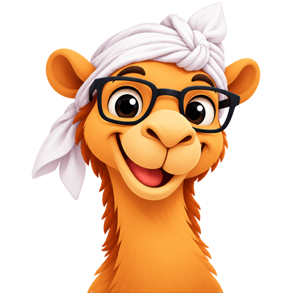 Kamal Desktop Manager mascot, a camel wearing glasses and a head wrap